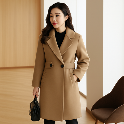 Laxia Women Tailored Wool Coat Elegant Warmth