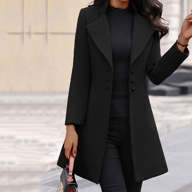 Marjan Women's Sleek Buttoned Coat Sophisticated & Modern