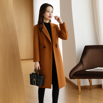 Laxia Women Tailored Wool Coat Elegant Warmth