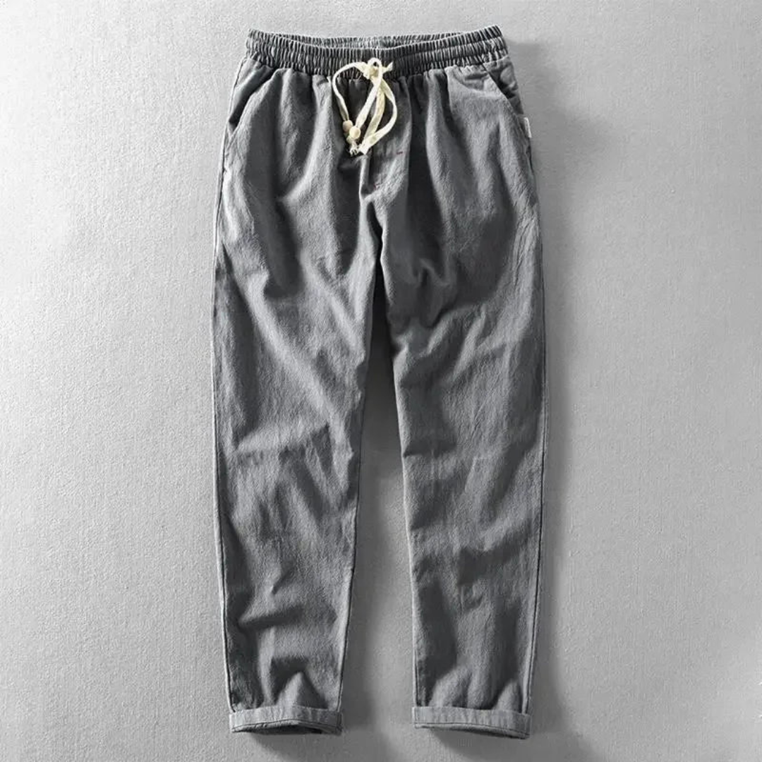 Charlotte - Casual Drawstring Waist Linen Trouser