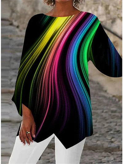 Tilly - Round Neck And Long Sleeve Printed Shirt