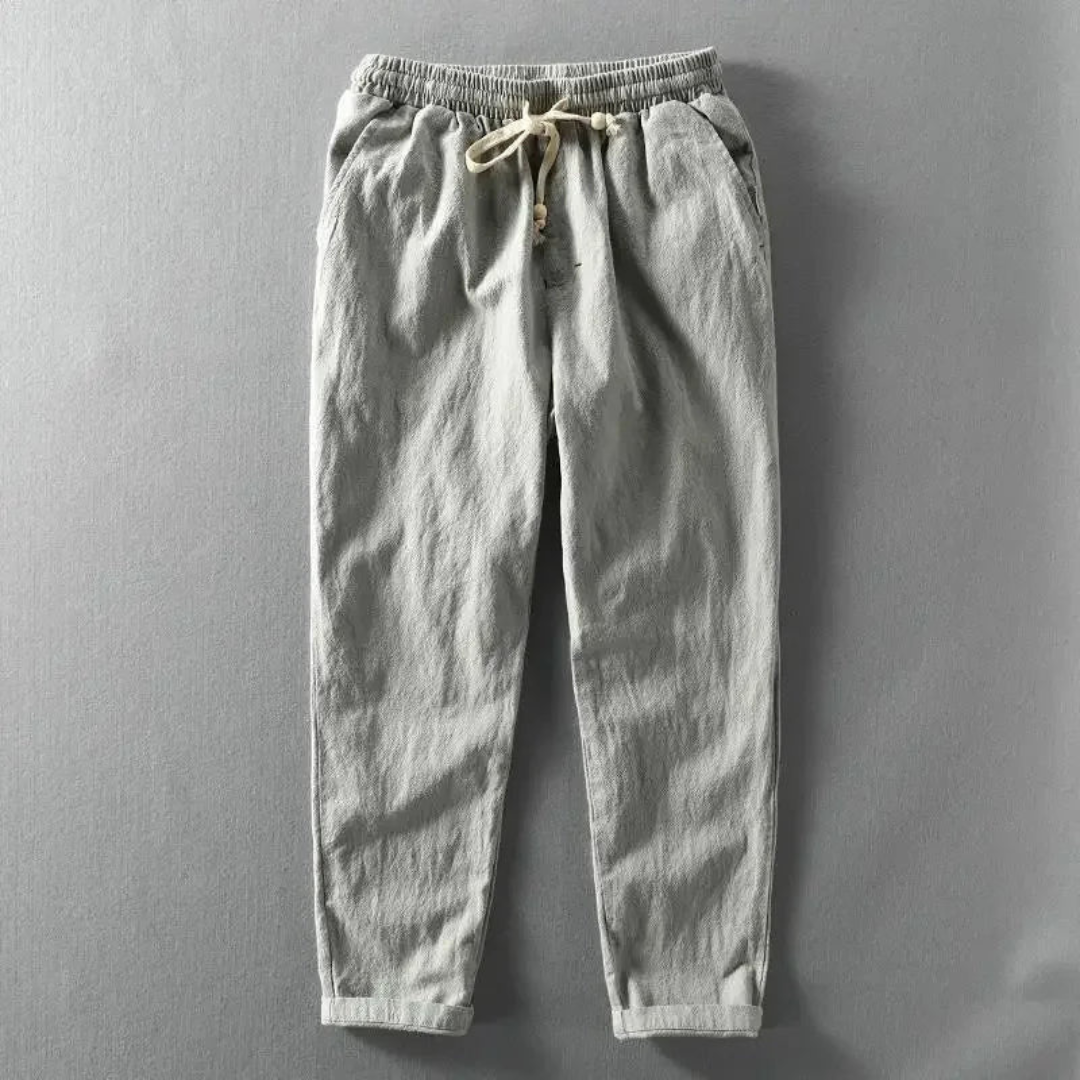 Charlotte - Casual Drawstring Waist Linen Trouser