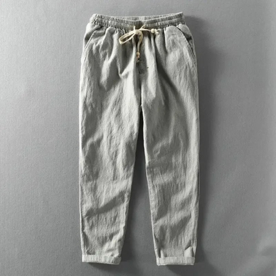 Charlotte - Casual Drawstring Waist Linen Trouser