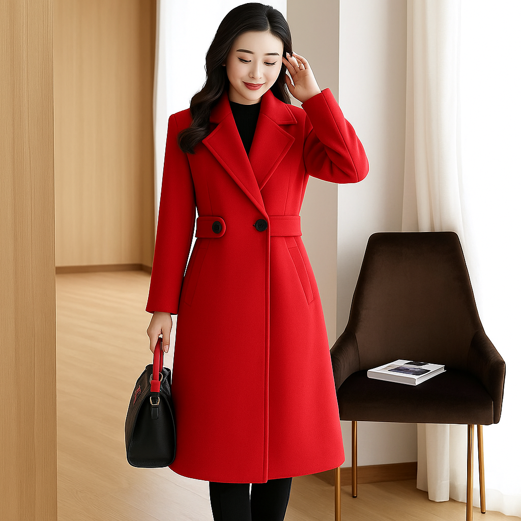 Laxia Women Tailored Wool Coat Elegant Warmth