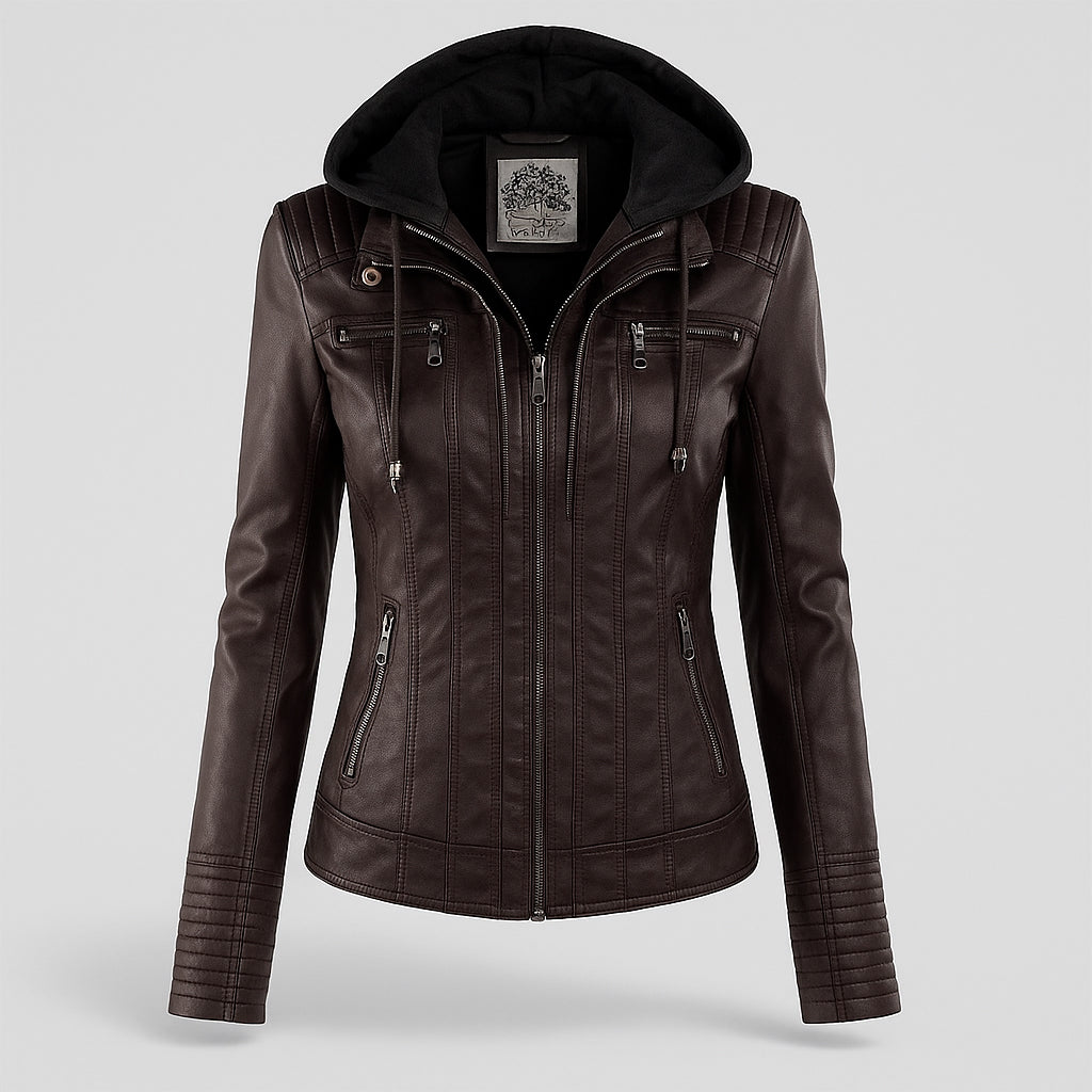 Jolanda Women’s Weather-Resistant Leather Jacket Durable Style