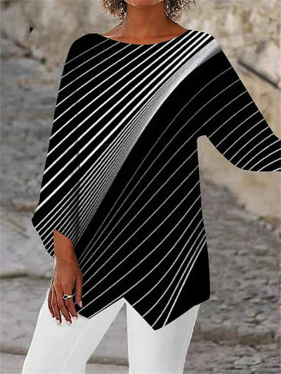 Tilly - Round Neck And Long Sleeve Printed Shirt