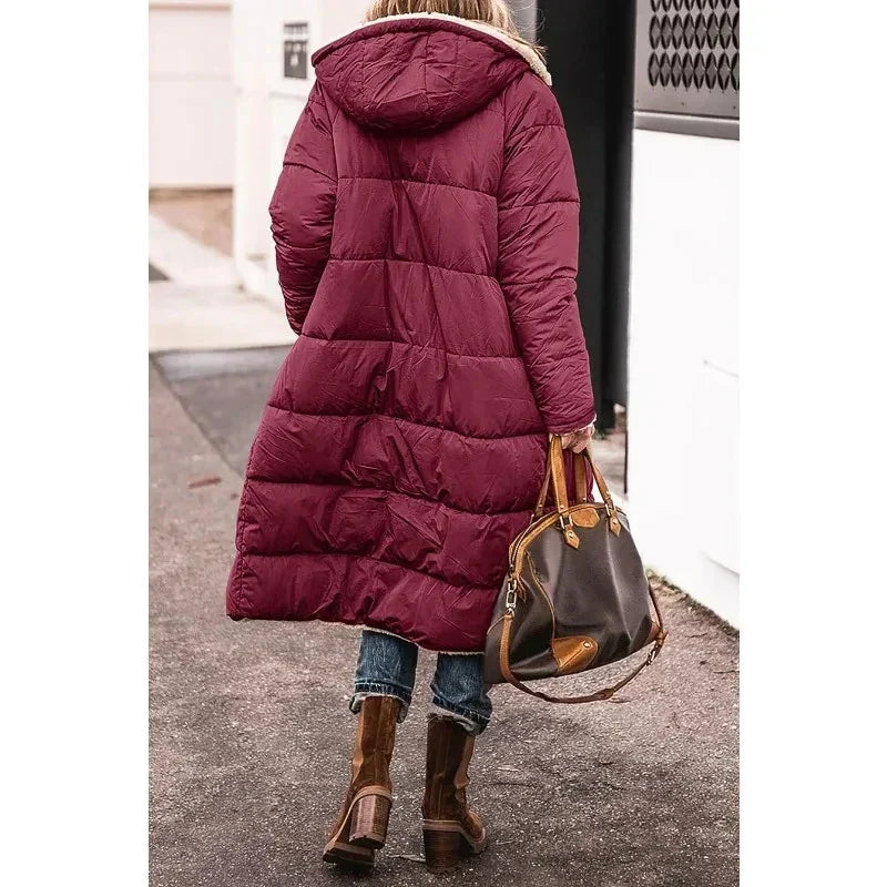 Sharon Women Oversized Winter Coat Sherpa-Lined Comfort