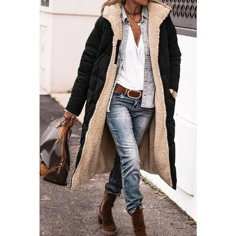 Sharon Women Oversized Winter Coat Sherpa-Lined Comfort