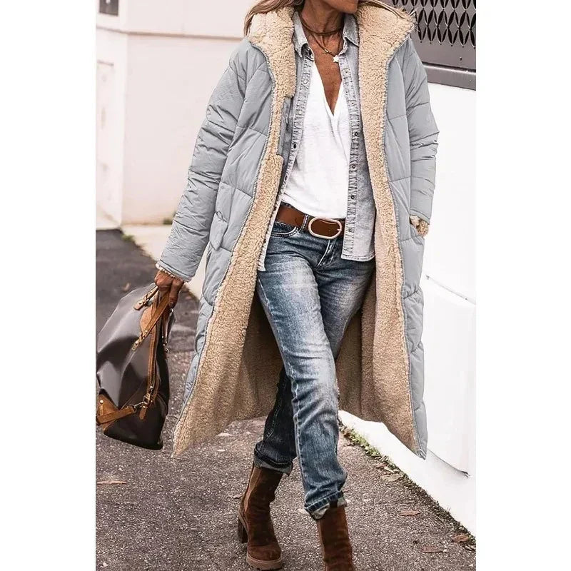 Sharon Women Oversized Winter Coat Sherpa-Lined Comfort