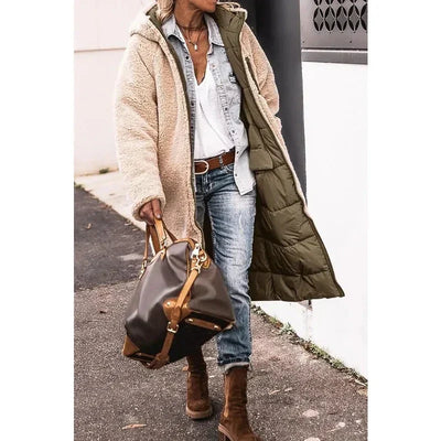 Sharon Women Oversized Winter Coat Sherpa-Lined Comfort