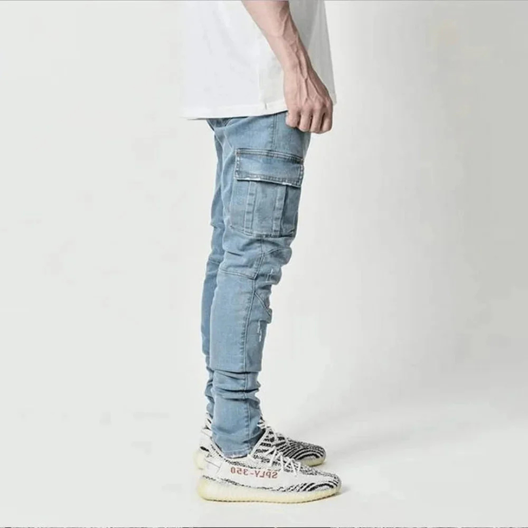 Euan - Elastic Jeans With Multi Pocket
