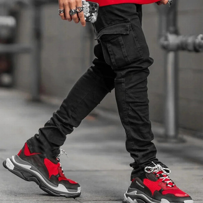 Euan - Elastic Jeans With Multi Pocket