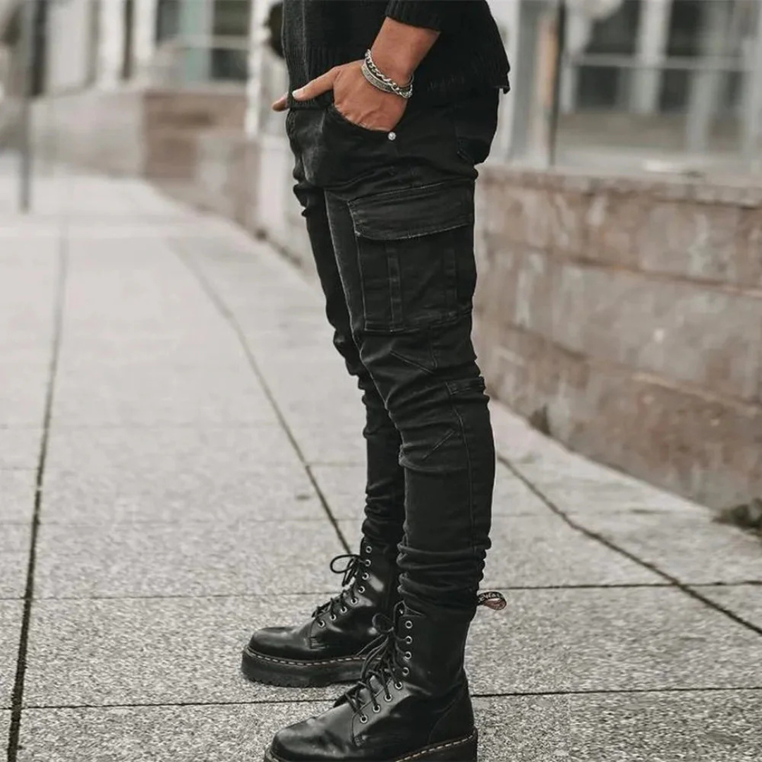 Euan - Elastic Jeans With Multi Pocket