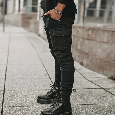 Euan - Elastic Jeans With Multi Pocket