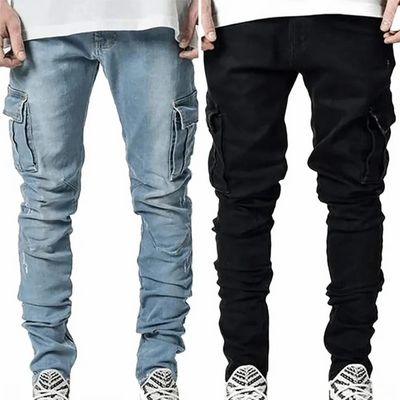 Euan - Elastic Jeans With Multi Pocket
