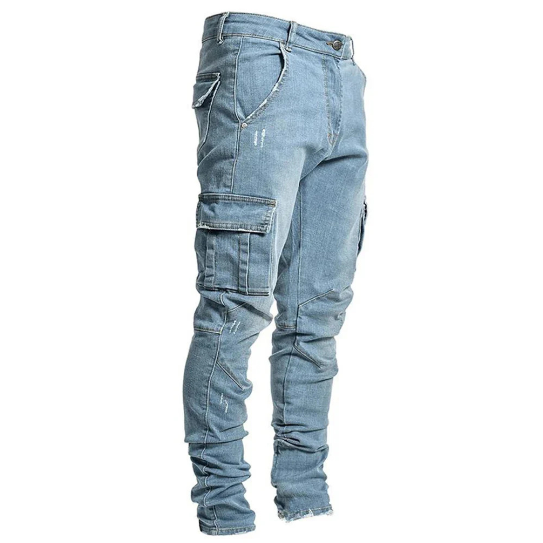 Euan - Elastic Jeans With Multi Pocket