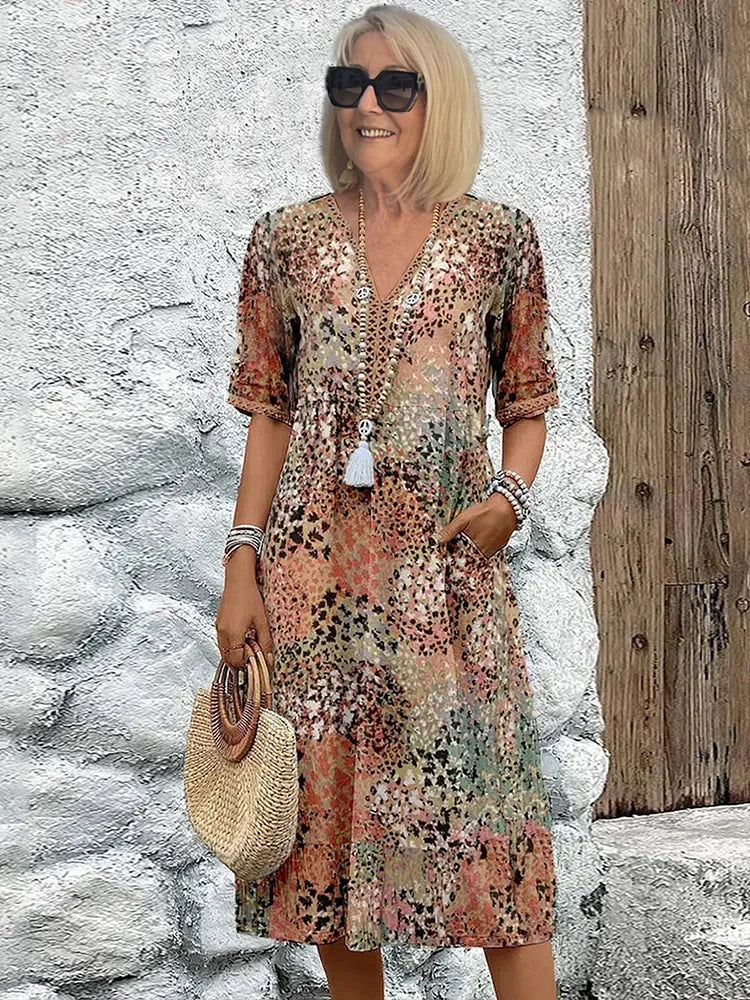 Alina Vibrant Mid Length Dress