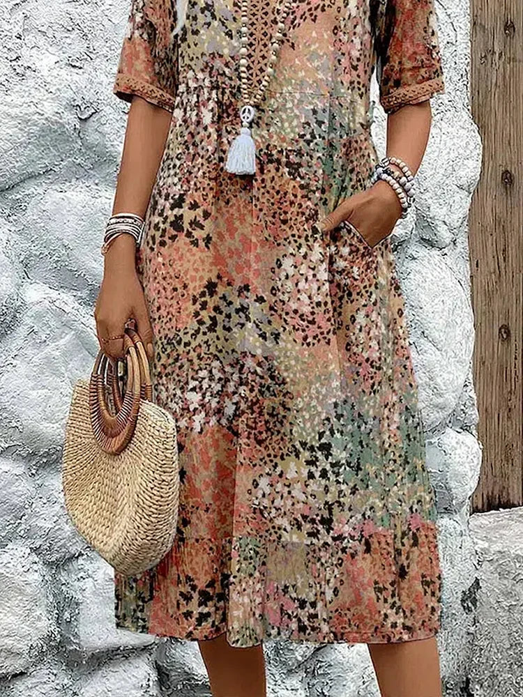 Alina Vibrant Mid Length Dress