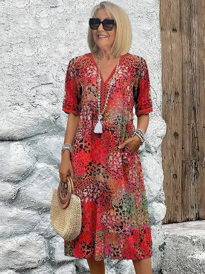 Alina Vibrant Mid Length Dress