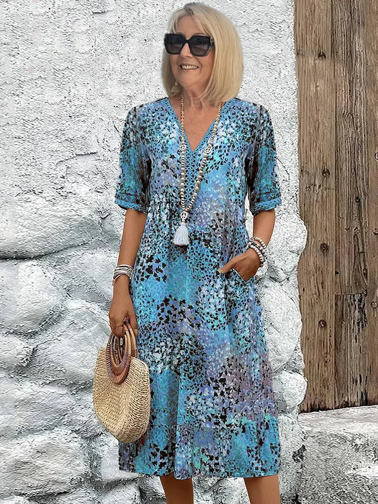 Alina Vibrant Mid Length Dress