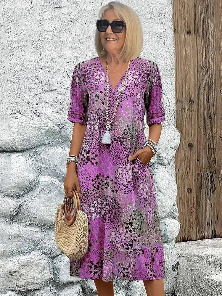 Alina Vibrant Mid Length Dress